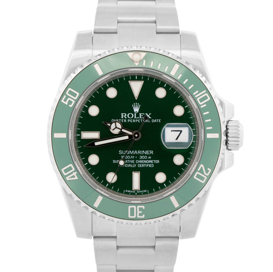 PAPERS Rolex Submariner HULK Ceramic Stainless Green 40mm 116610 LV Watch BOX