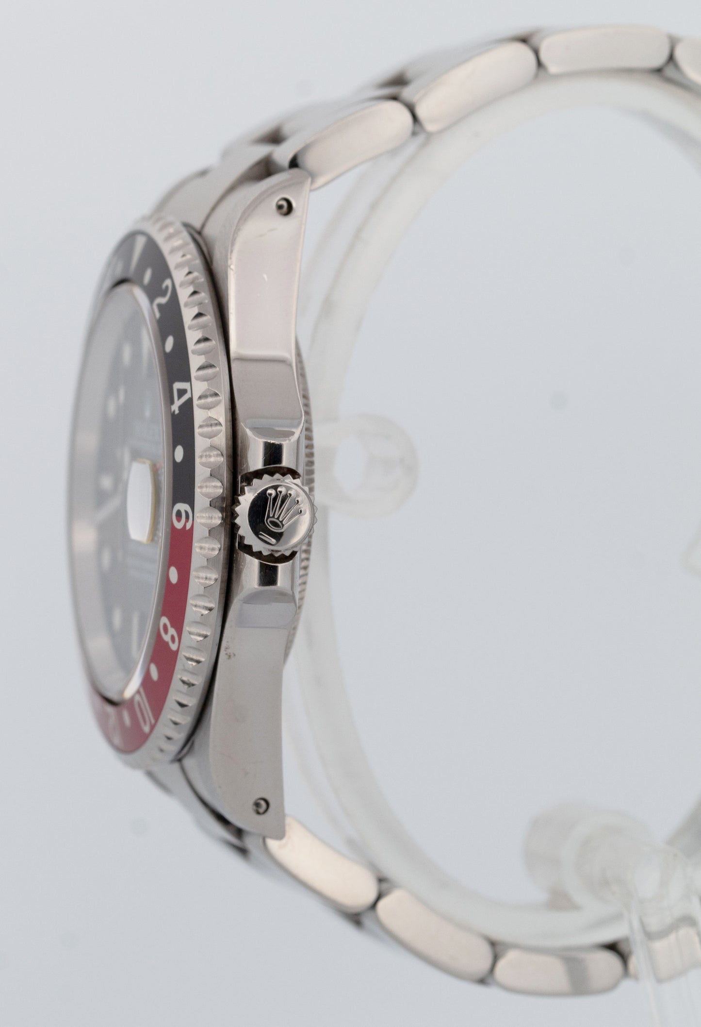 UNPOLISHED Rolex GMT-Master II COKE Red Black Stainless Steel 40mm Watch 16710