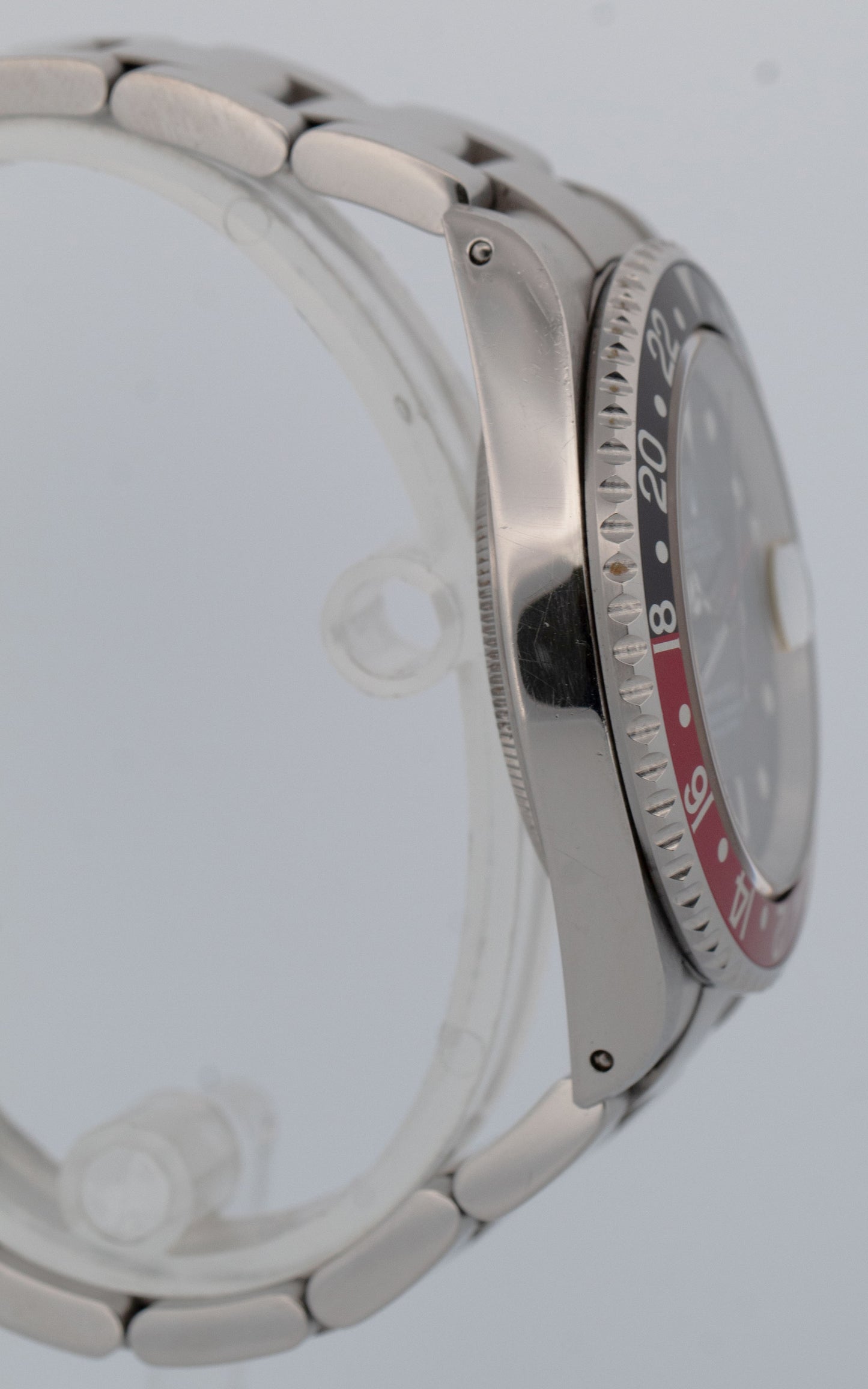 UNPOLISHED Rolex GMT-Master II COKE Red Black Stainless Steel 40mm Watch 16710