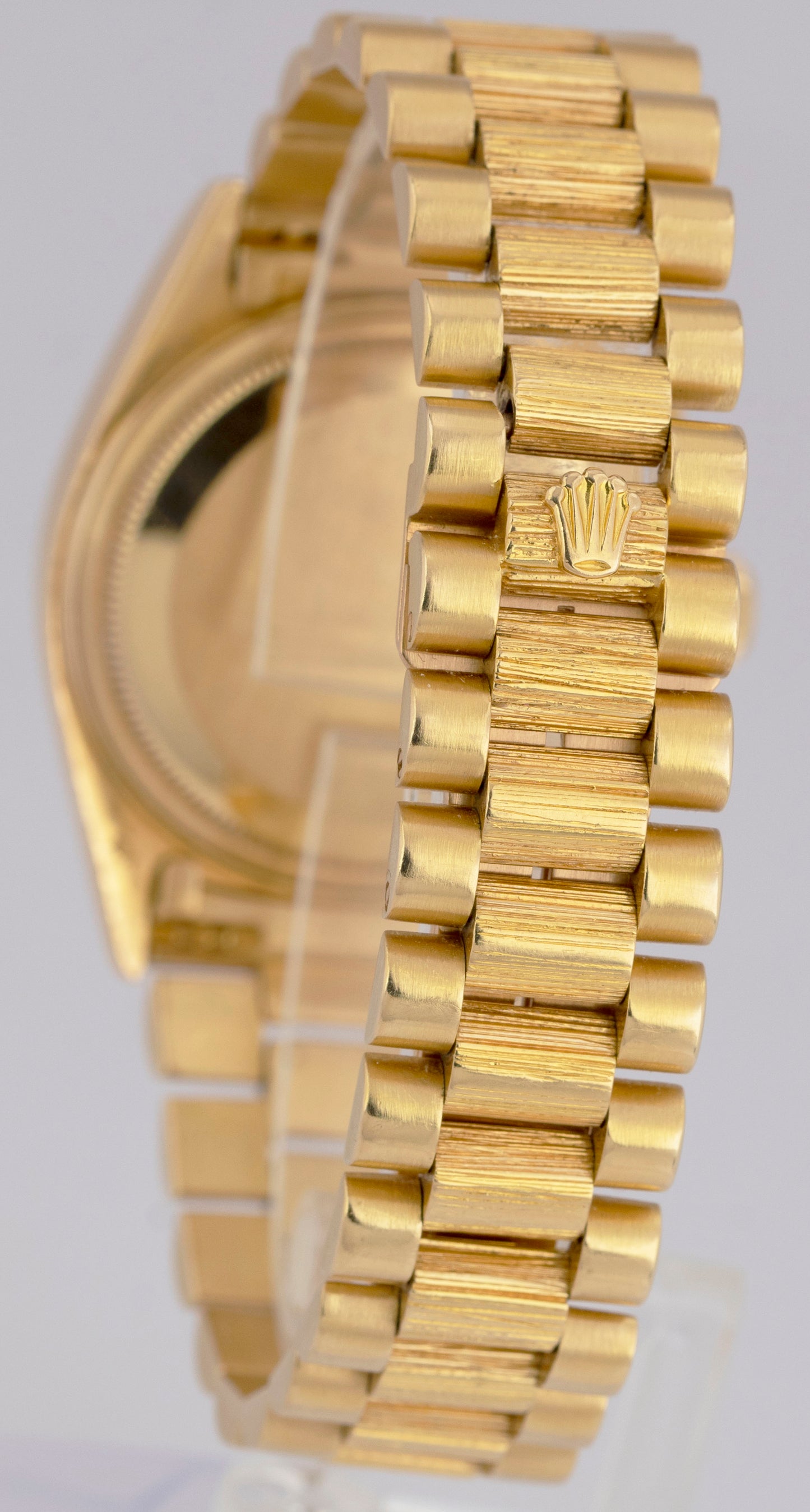 1980 Rolex Day-Date President 36mm Champagne BARK Quickset 18K Gold Watch 18078