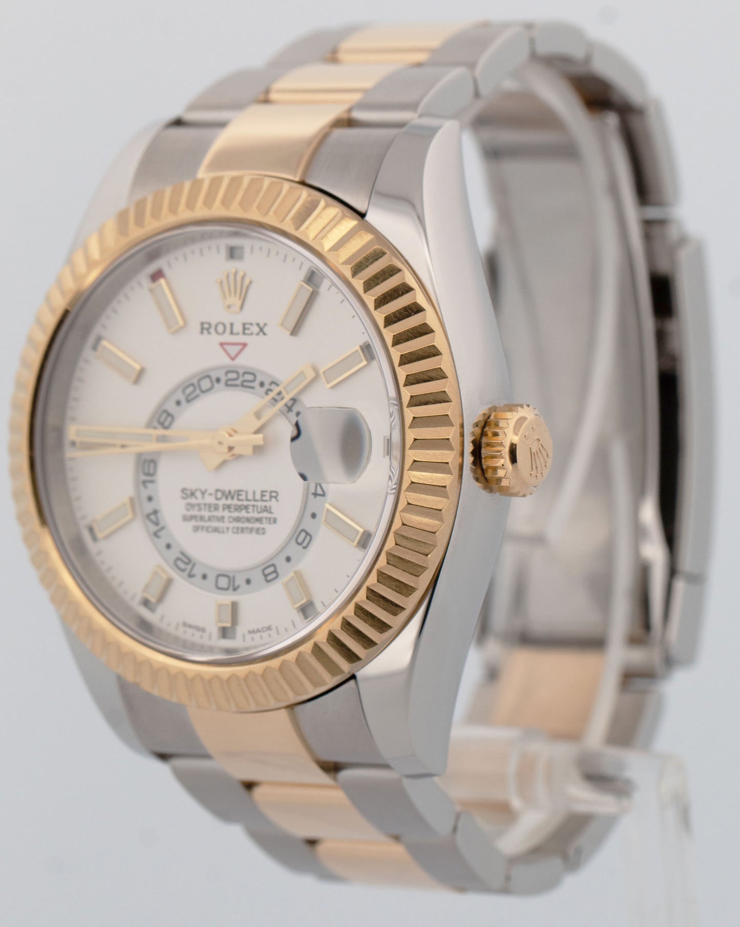 2020 PAPERS Rolex Sky-Dweller WHITE 18K Gold Stainless OYSTER 42mm 326933 BOX