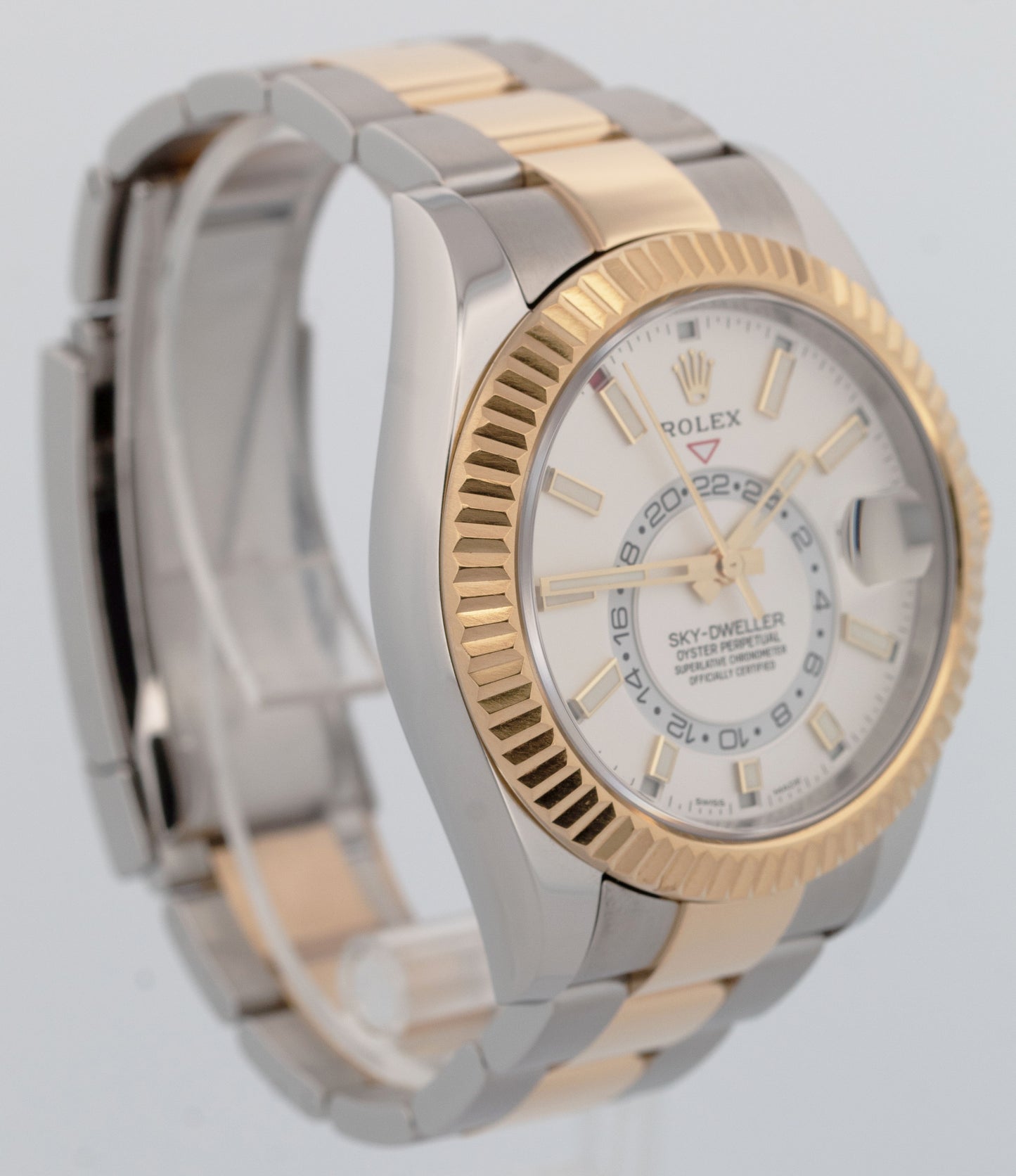 2020 PAPERS Rolex Sky-Dweller WHITE 18K Gold Stainless OYSTER 42mm 326933 BOX