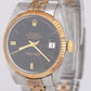 TOP CONDITION 1971 Rolex DateJust 36mm Black 14K Gold Two-Tone Steel Watch 1601