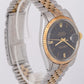 TOP CONDITION 1971 Rolex DateJust 36mm Black 14K Gold Two-Tone Steel Watch 1601