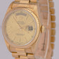 MINT Rolex Day-Date President Champagne 36mm Fluted 18K Yellow Gold Watch 18038