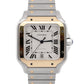 PAPERS Cartier Santos SILVER WHITE 18K Gold Steel 39.8mm 4072 W2SA0009 BOX