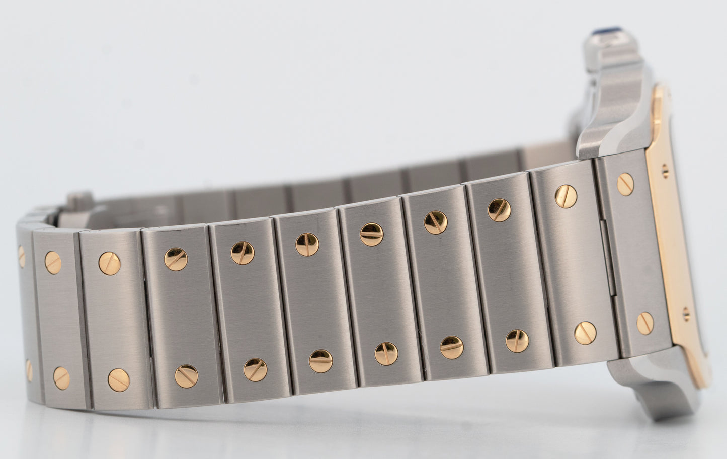 PAPERS Cartier Santos SILVER WHITE 18K Gold Steel 39.8mm 4072 W2SA0009 BOX