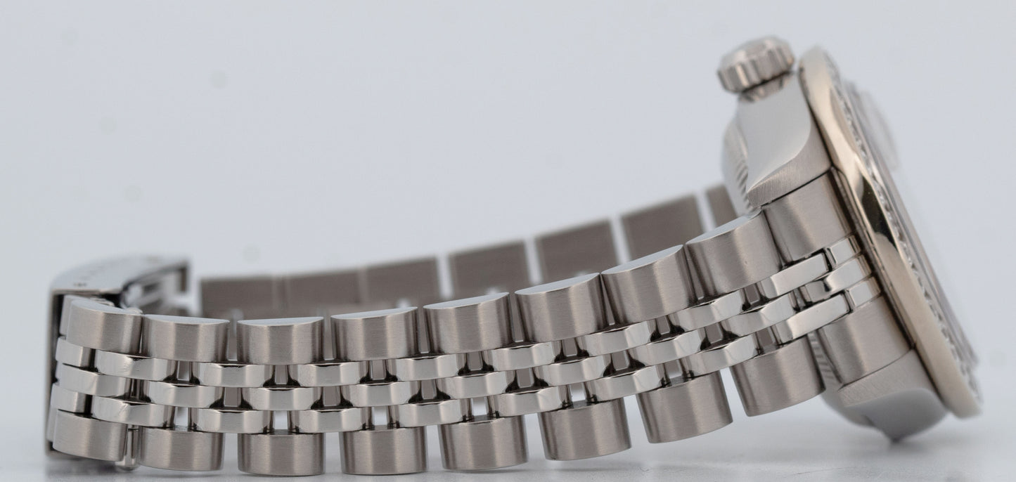 Ladies Rolex DateJust Silver DIAMOND Jubilee NO-HOLES 26mm 79240 Steel Watch