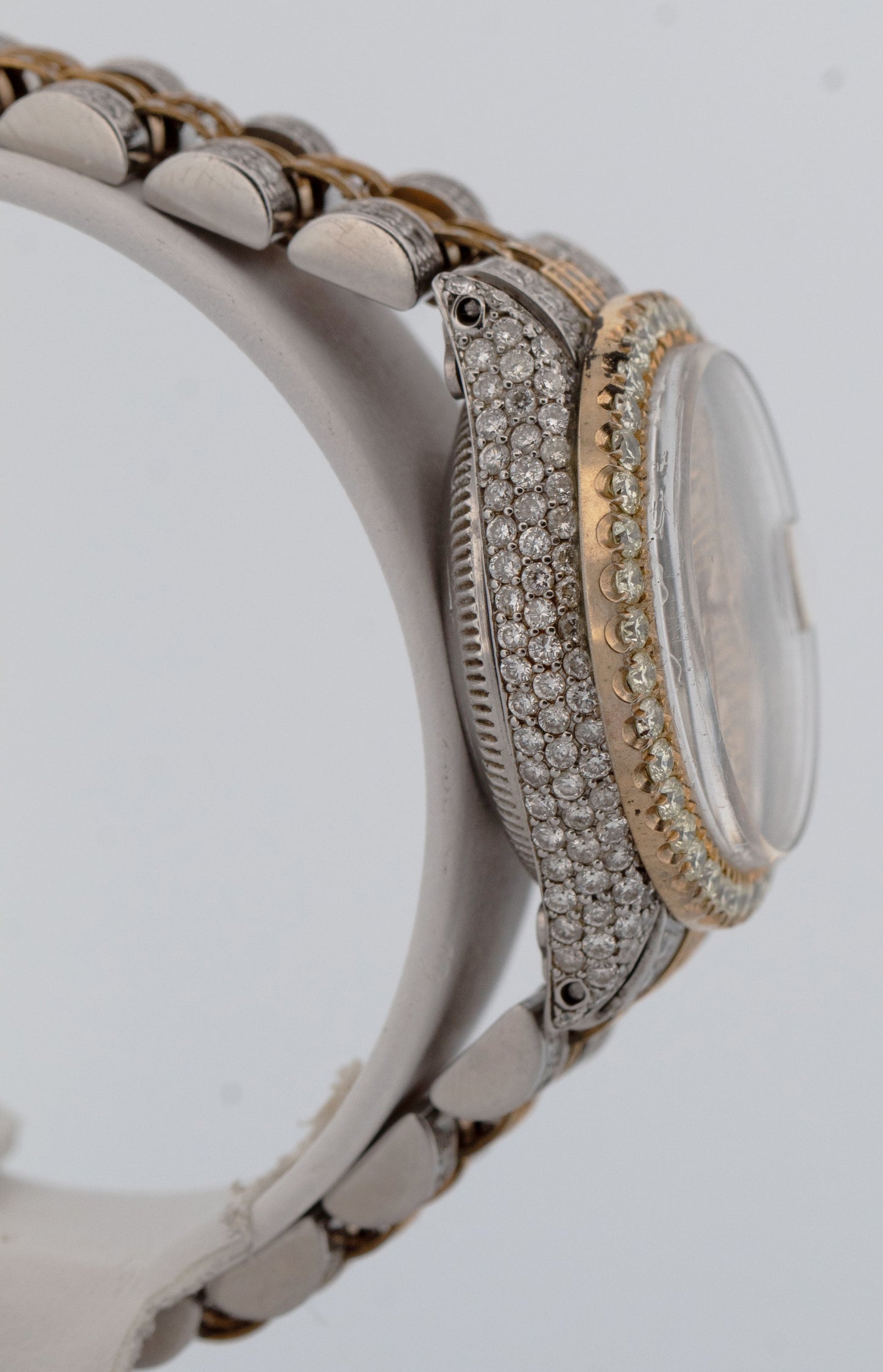 Ladies Rolex DateJust 26mm PAVE DIAMOND 18K Gold Steel JUBILEE Watch