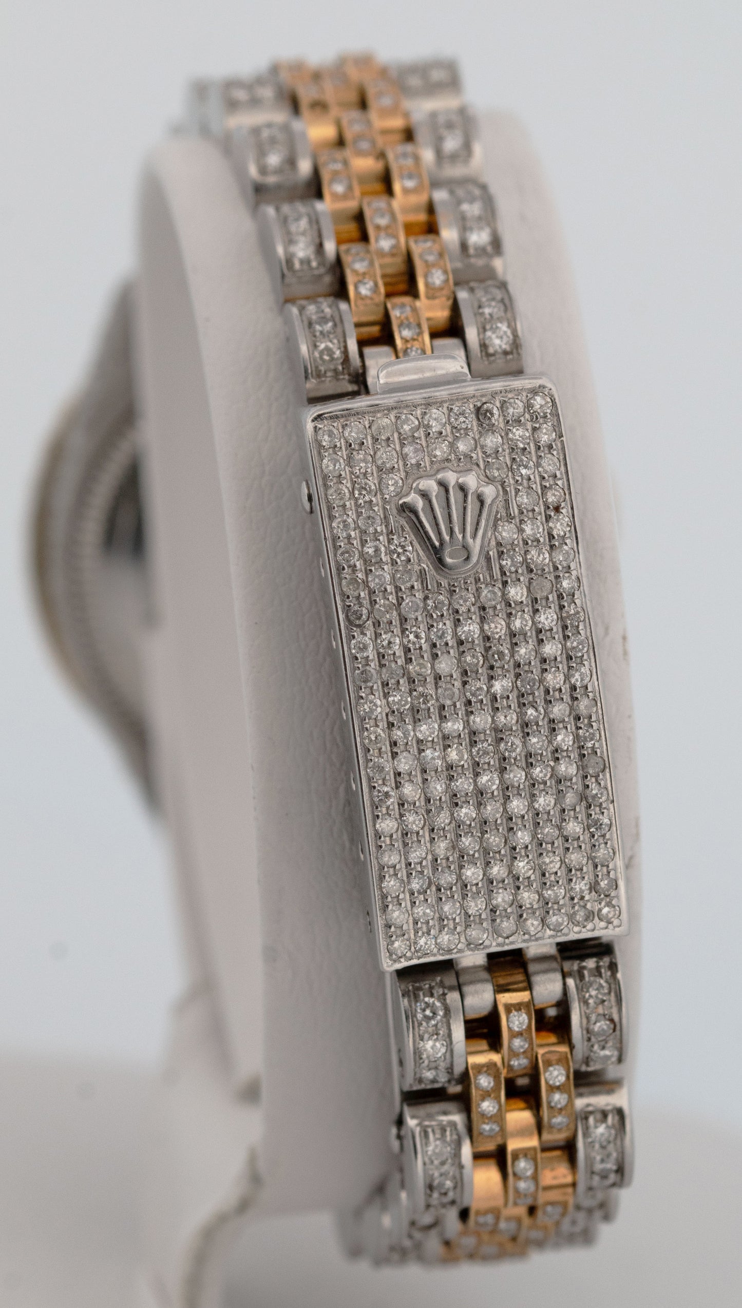 Ladies Rolex DateJust 26mm PAVE DIAMOND 18K Gold Steel JUBILEE Watch