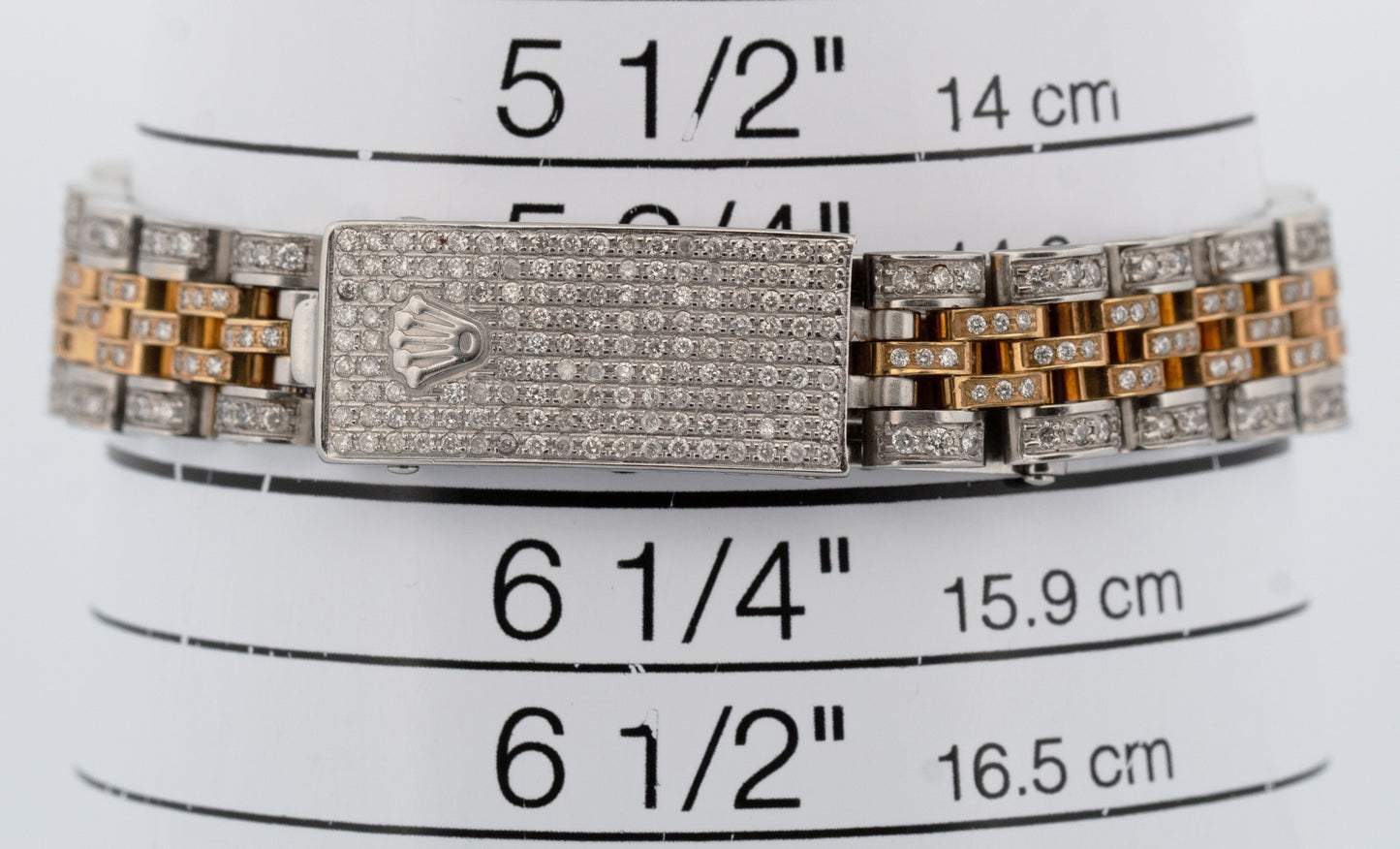 Ladies Rolex DateJust 26mm PAVE DIAMOND 18K Gold Steel JUBILEE Watch