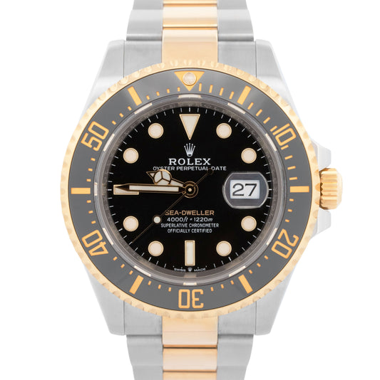 Rolex Sea-Dweller 43mm Two-Tone 18K Yellow Gold Steel Black 126603 Watch BOX