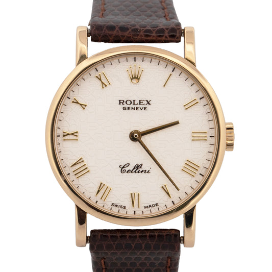 Ladies Rolex Cellini White Jubilee 18K Yellow Gold 26mm Manual Watch 5109 BOX