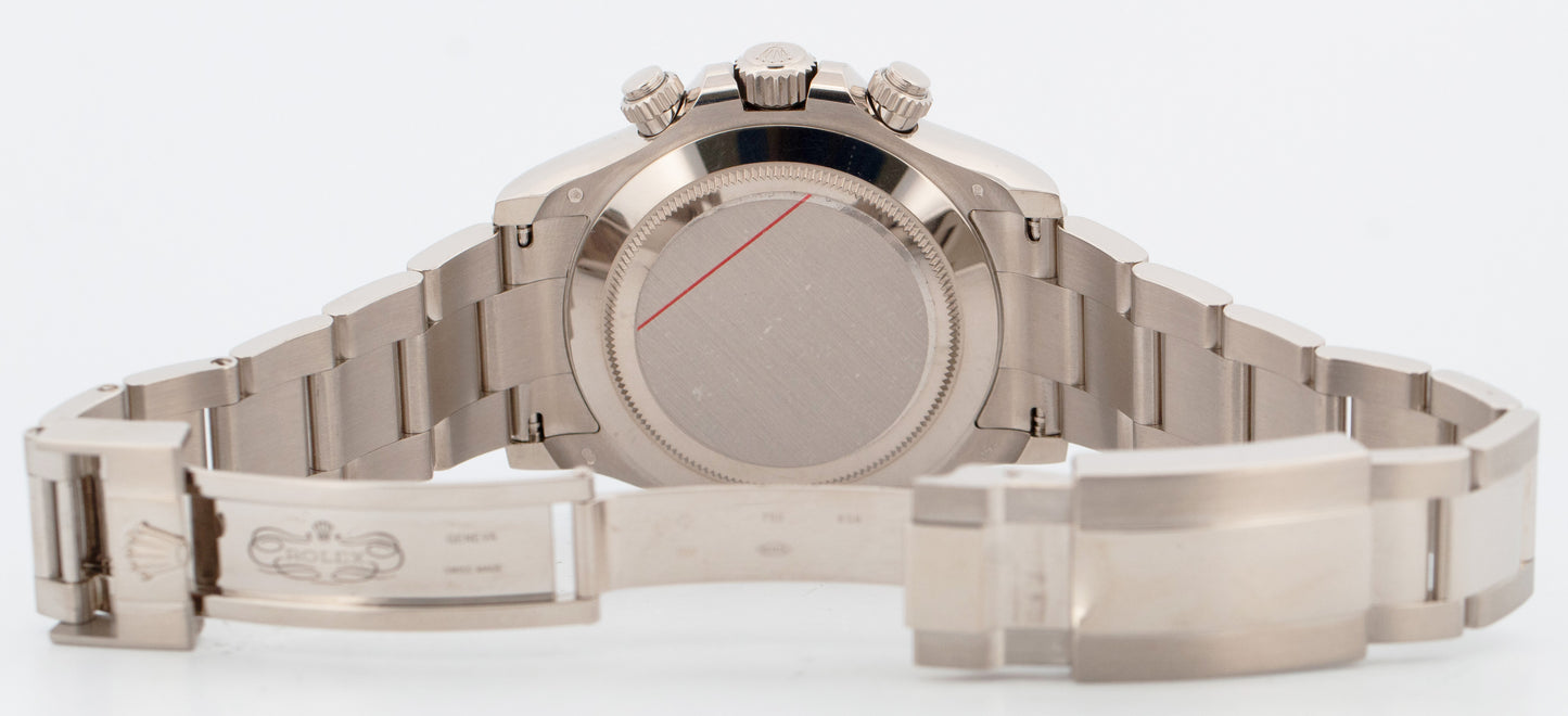 PAPERS Rolex Daytona Cosmograph GHOST Silver 18K White Gold Watch 116509 BOX