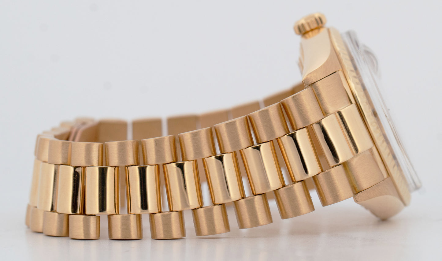 Rolex Day-Date President DIAMOND OXBLOOD STELLA Dial 36mm 18K Gold Watch 1803