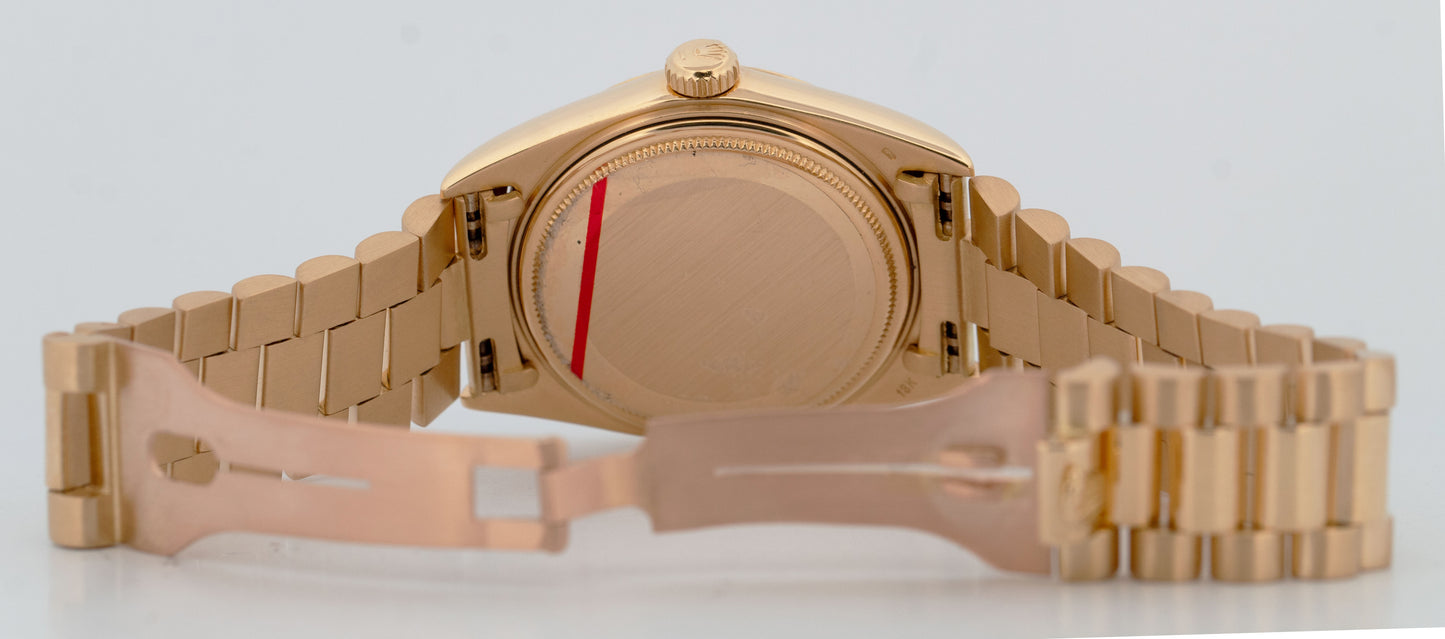 Rolex Day-Date President DIAMOND OXBLOOD STELLA Dial 36mm 18K Gold Watch 1803