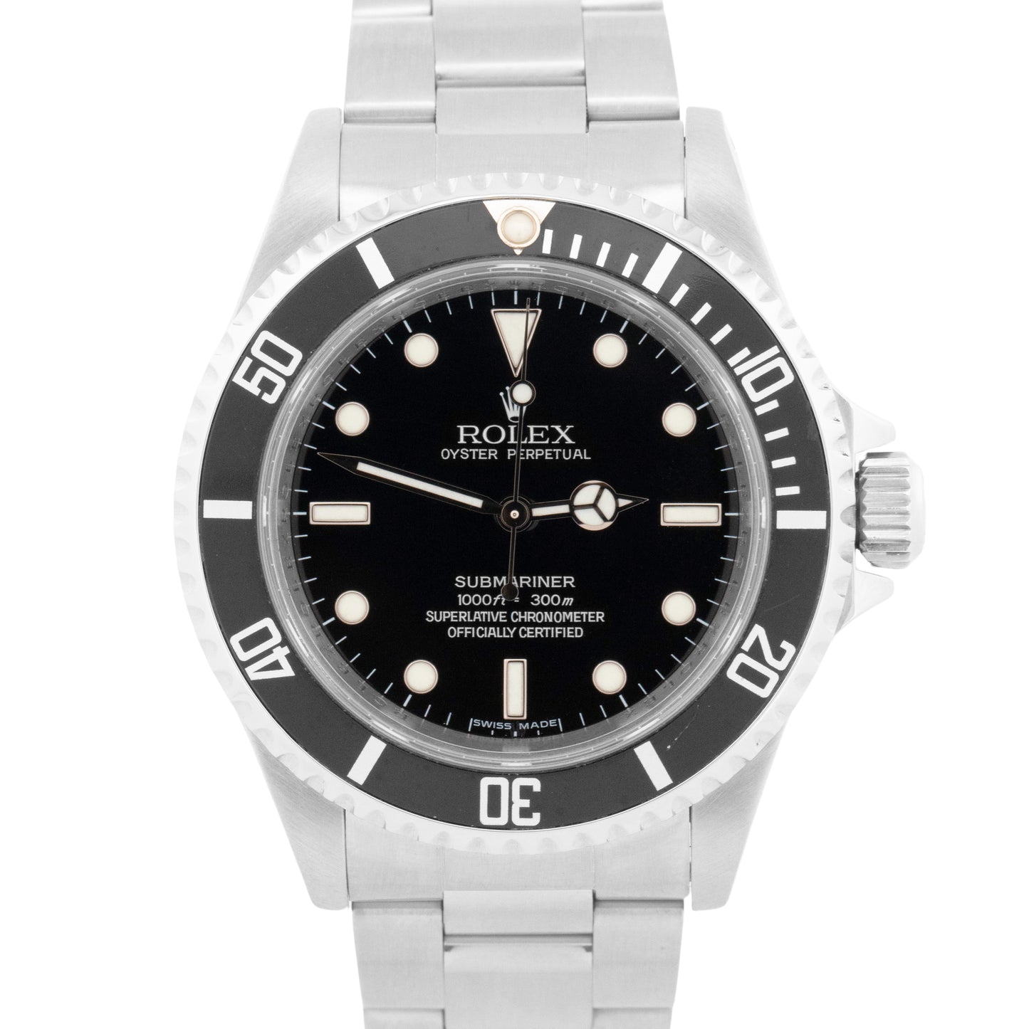 Rolex Submariner No-Date Black 4-LINE REHAUT Stainless Steel 40mm 14060M Watch