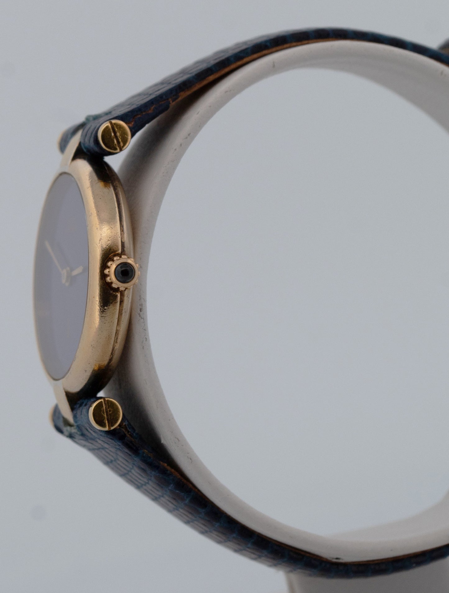 Cartier Vendome Yellow Gold Blue Lapis Vermeil Quartz 24mm 47436757 Watch