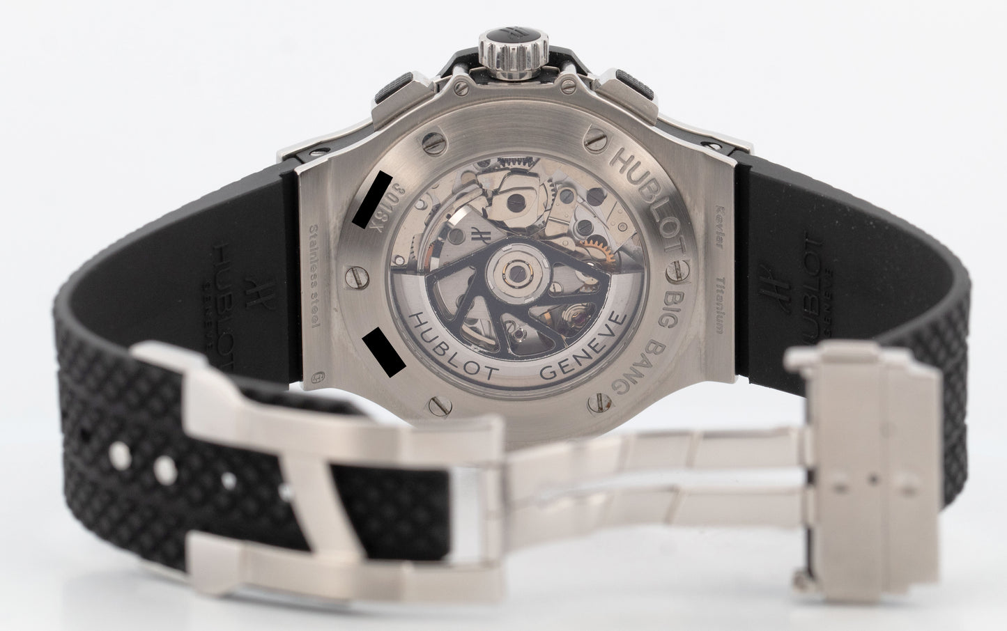 PAPERS Hublot Big Bang BLACK Stainless Steel 44mm Rubber 301.SX.130.RX Watch BOX
