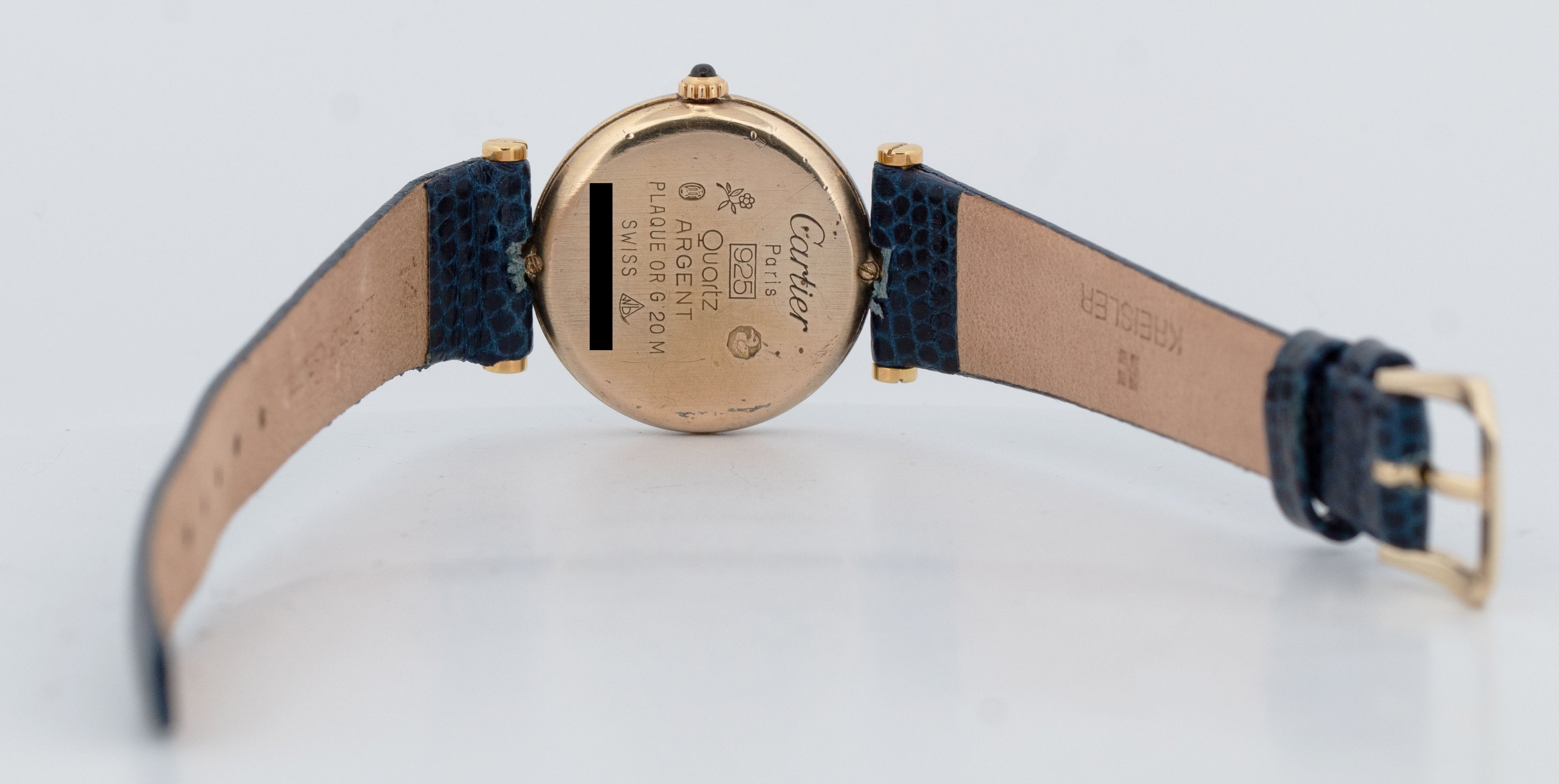 Cartier Vendome Yellow Gold Blue Lapis Vermeil Quartz 24mm