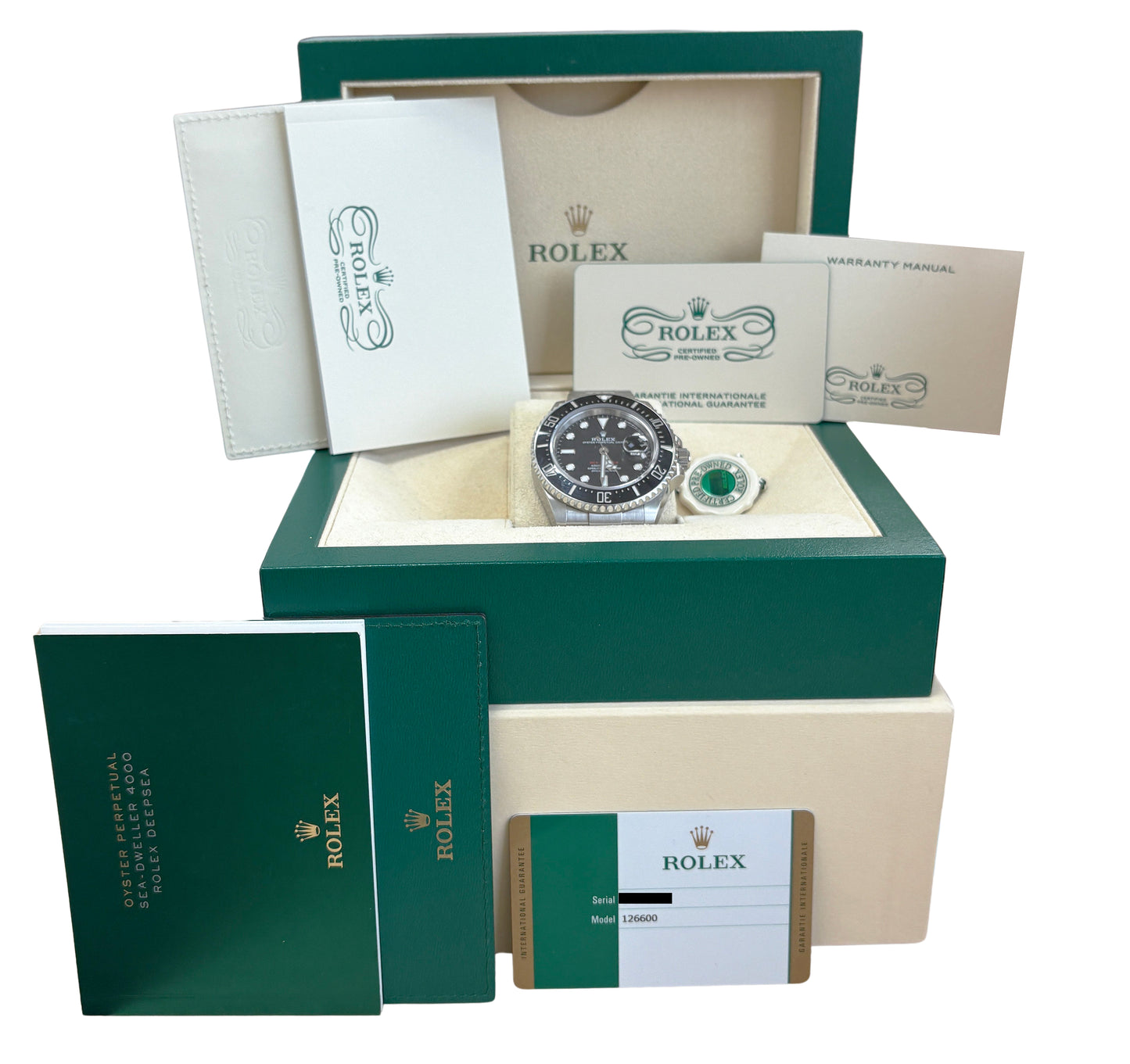 2024 CPO Rolex Sea-Dweller 126600 PAPERS Black Stainless 43mm MK1 Dive Watch BOX
