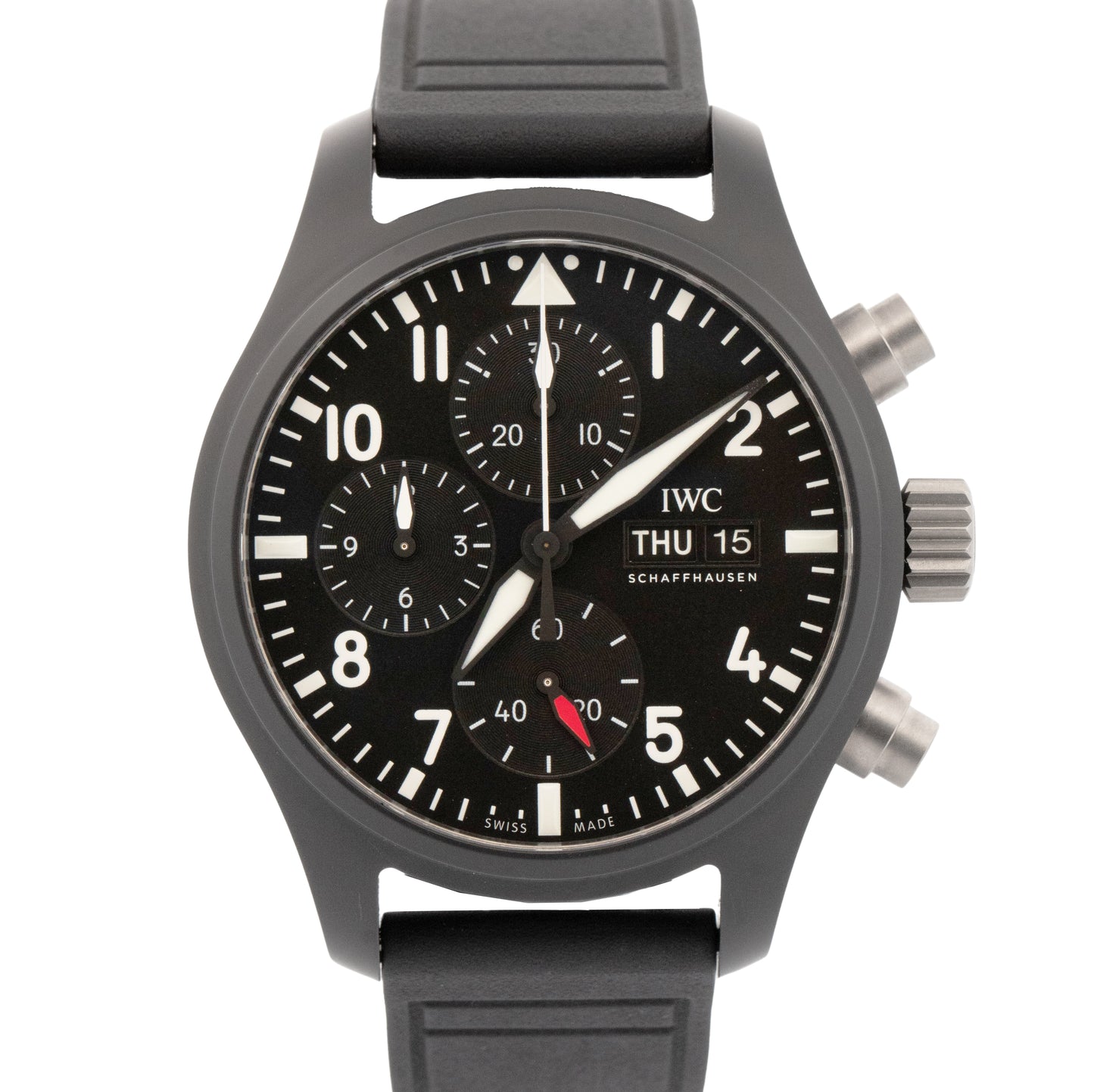 PAPERS IWC Pilots Watch Chronograph TOP GUN Black Ceramic 41mm IW389401 BOX