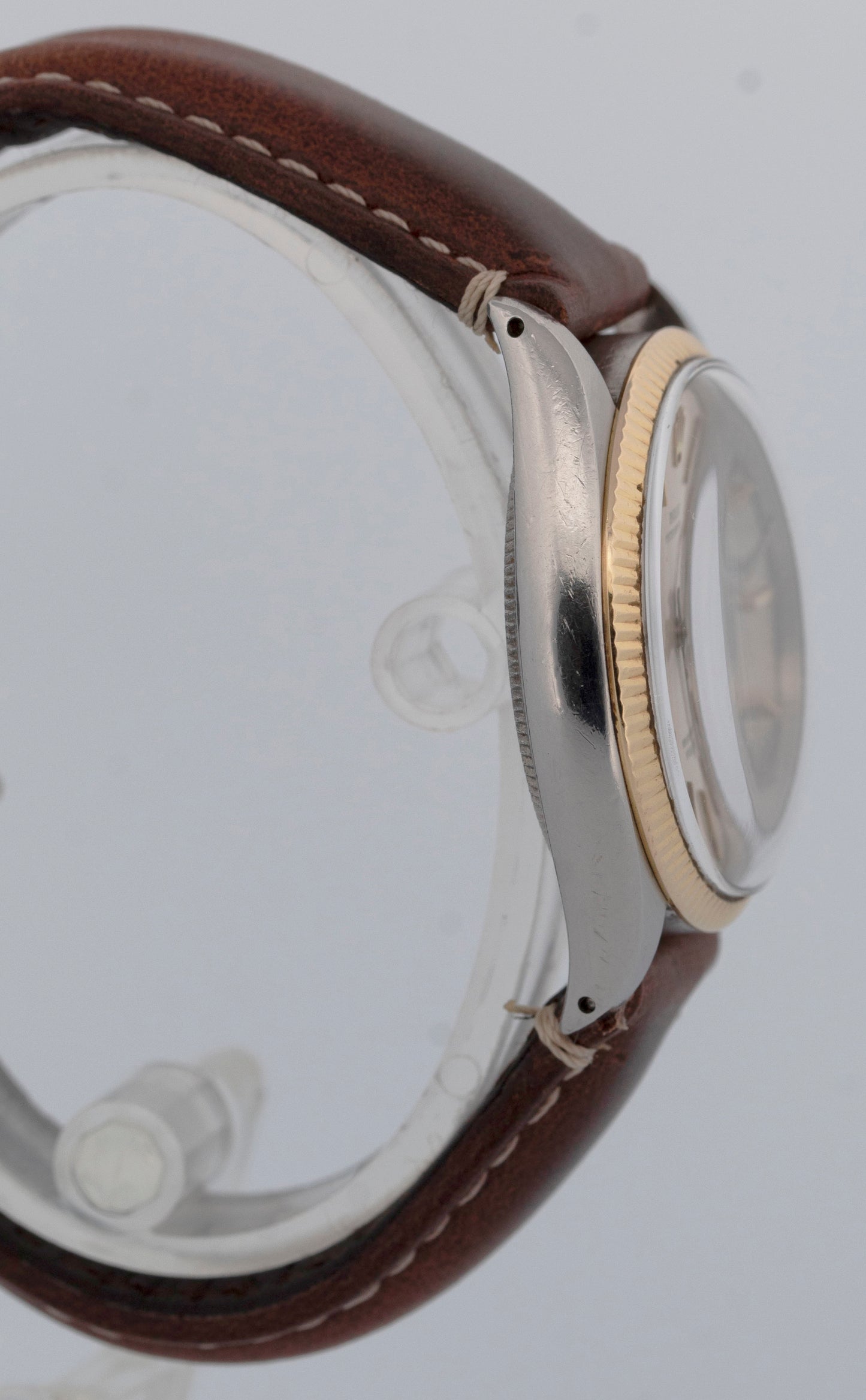 VINTAGE 1968 Rolex Oyster Perpetual SILVER 18K Yellow Gold Automatic 34mm 1003