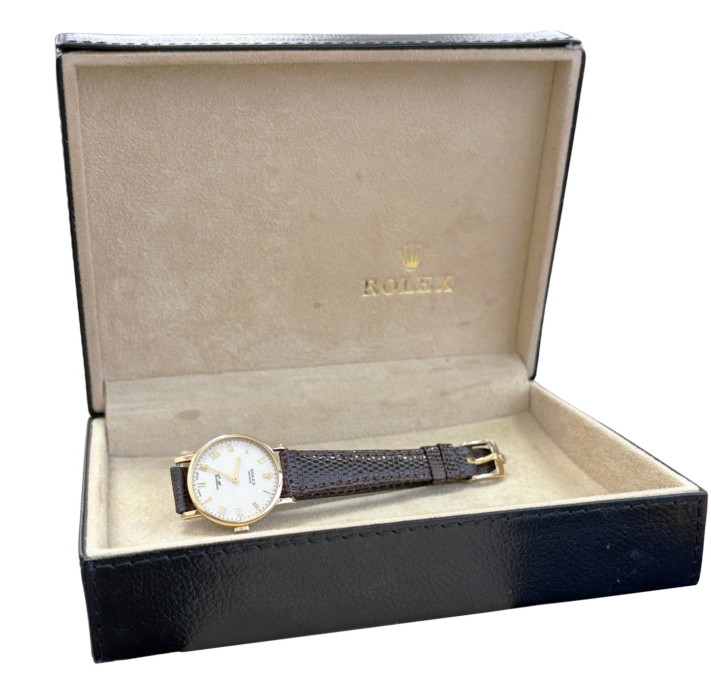 Ladies Rolex Cellini White Jubilee 18K Yellow Gold 26mm Manual Watch 5109 BOX