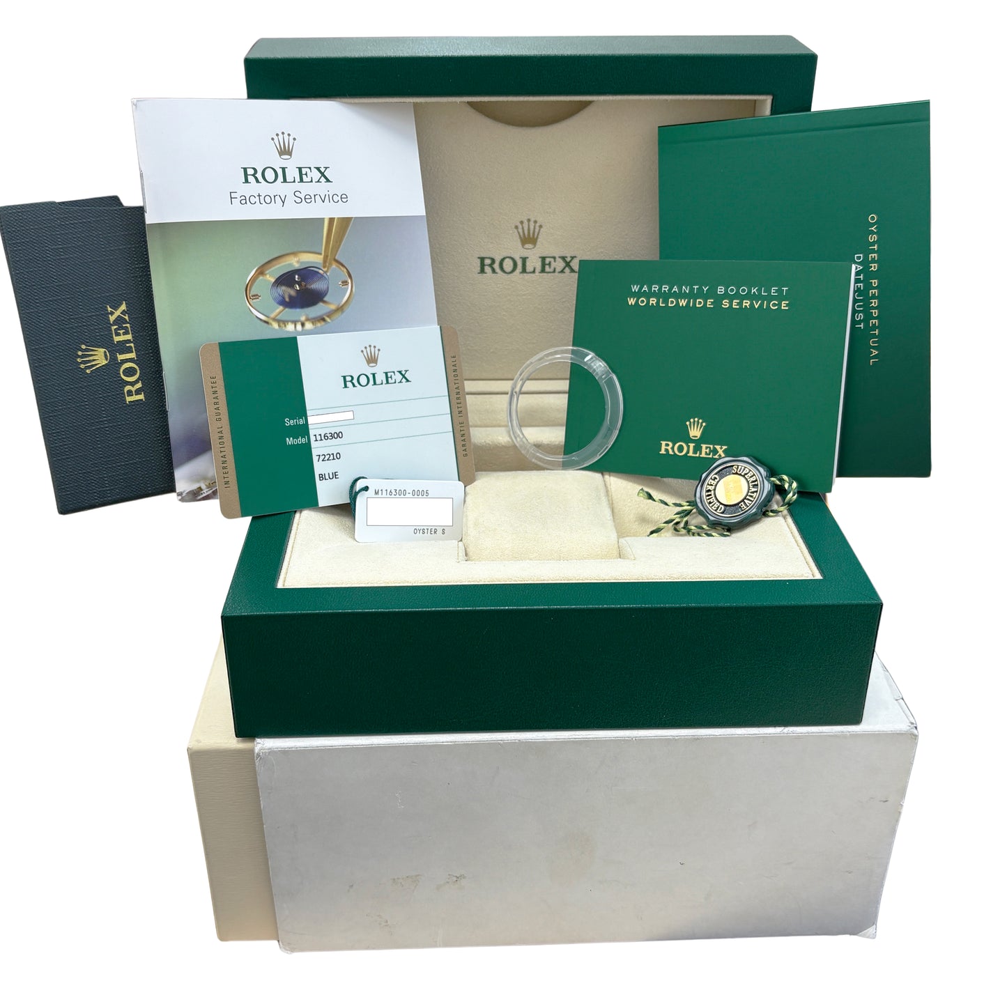 PAPERS Rolex DateJust II 41mm BLUE Stainless Steel OYSTER Smooth 116300 BOX