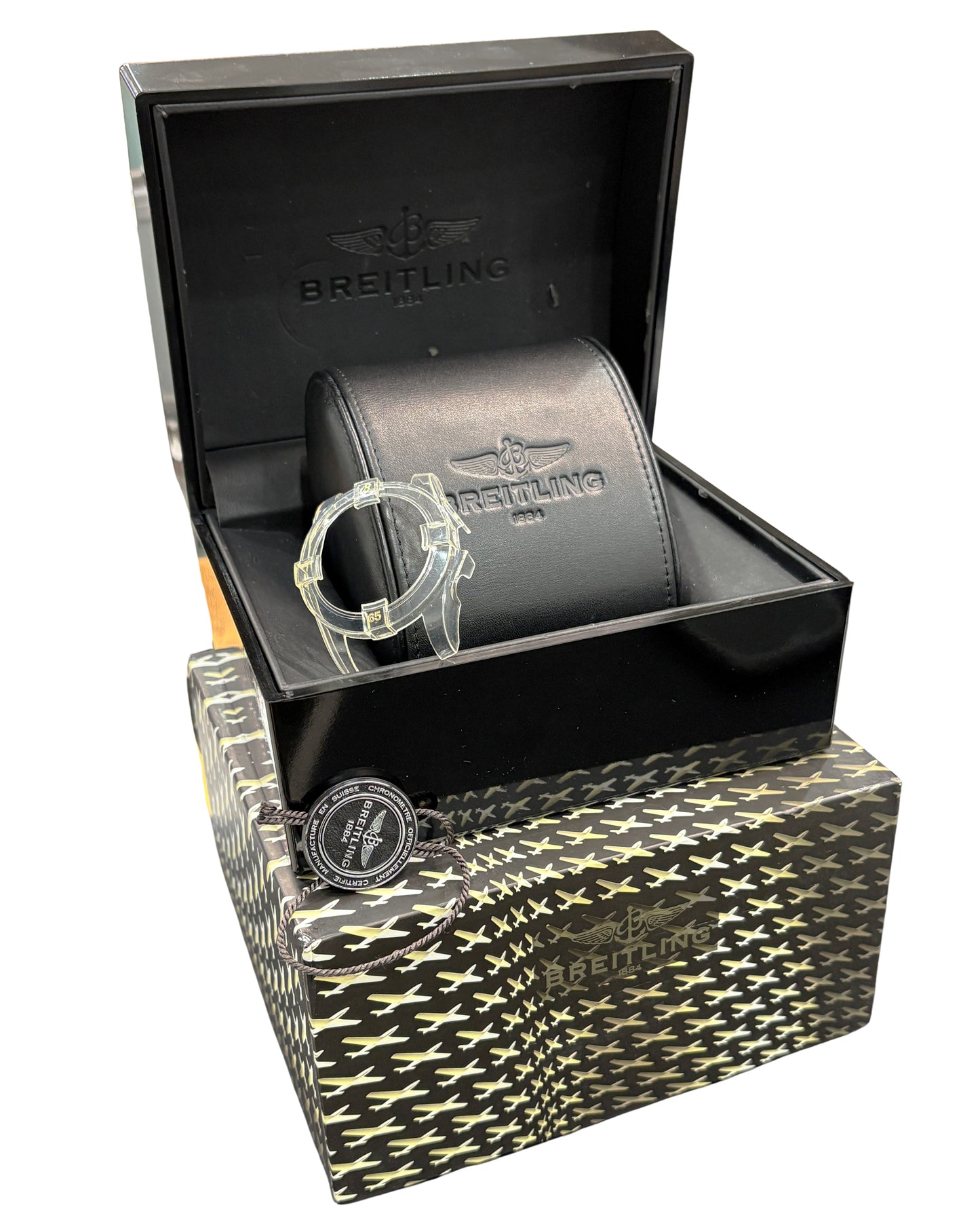 Breitling Chronomat Chronograph 44mm 18K Rose Gold Stainless IB0110 Watch BOX