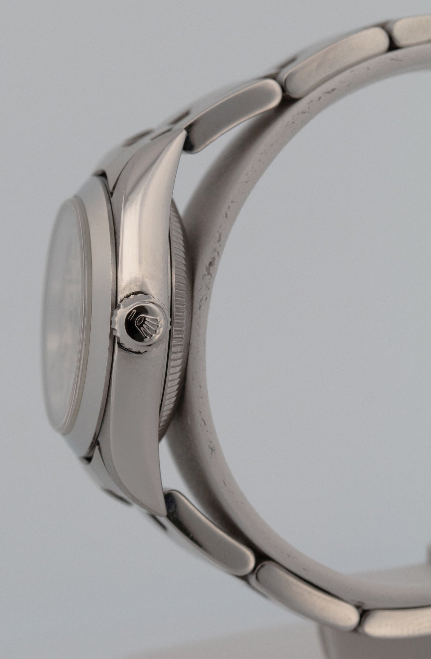 Rolex Oyster Perpetual 24mm Silver NO-HOLES Stainless Steel Oyster Watch 76080