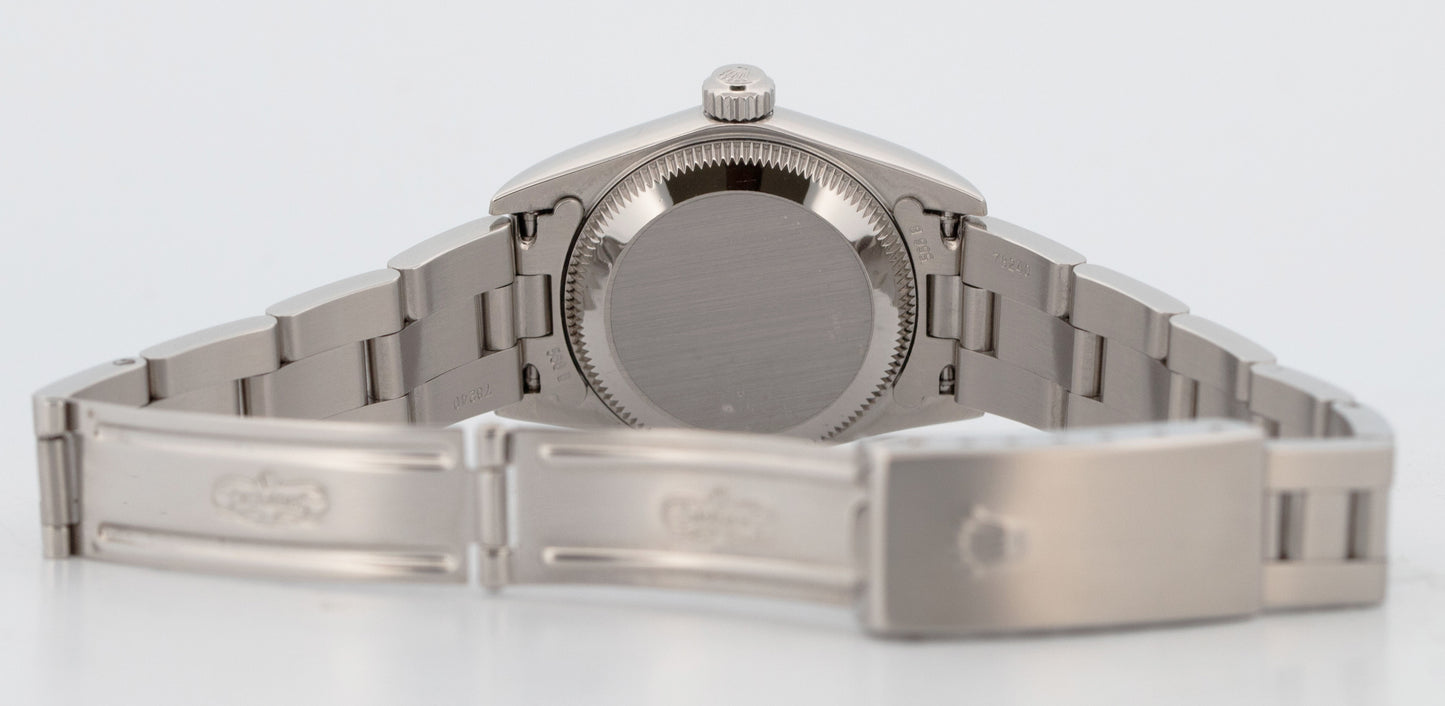 Rolex Oyster Perpetual 24mm Silver NO-HOLES Stainless Steel Oyster Watch 76080