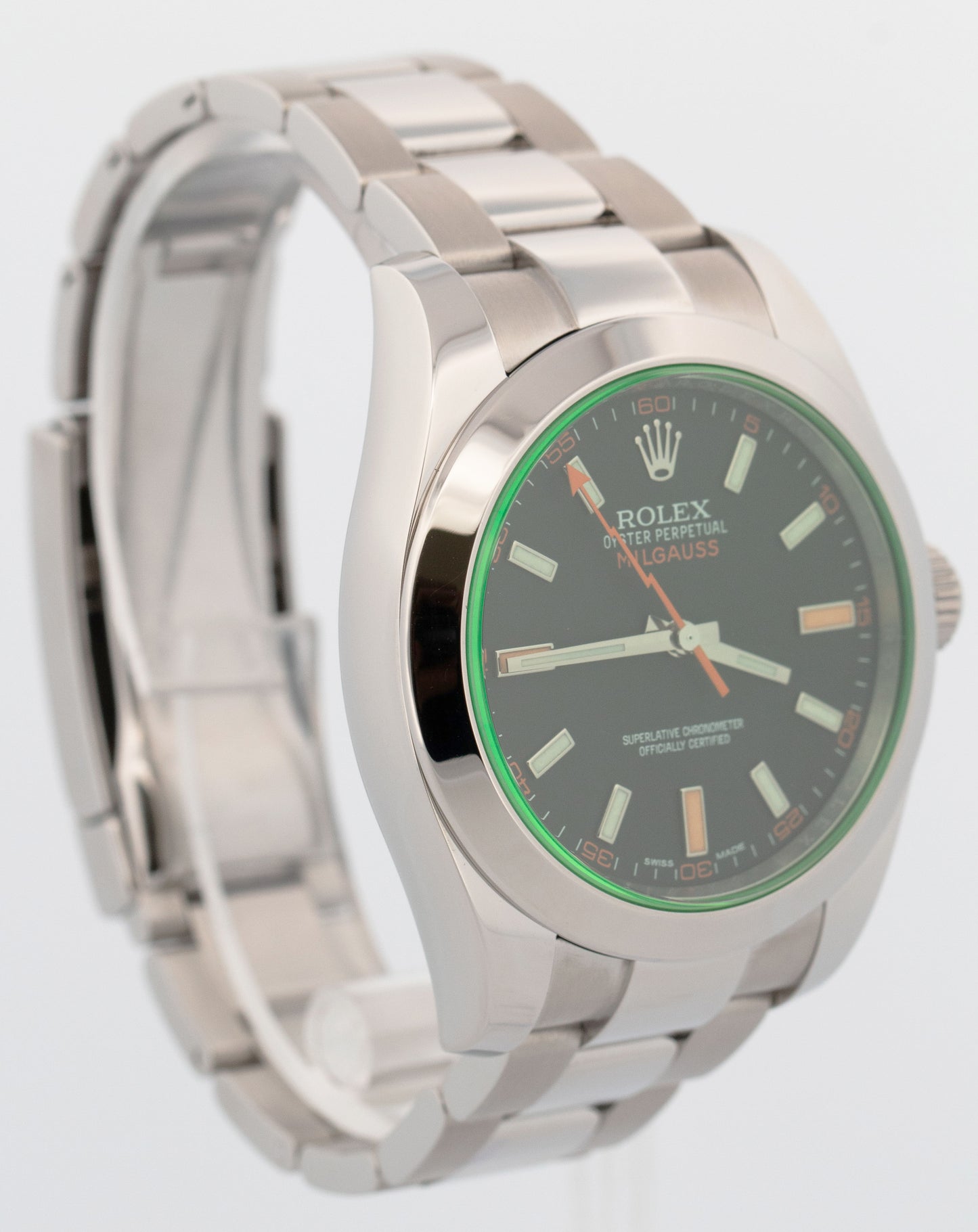 2019 PAPERS Rolex Milgauss Green BLACK 40mm 116400 GV Stainless Steel Watch BOX