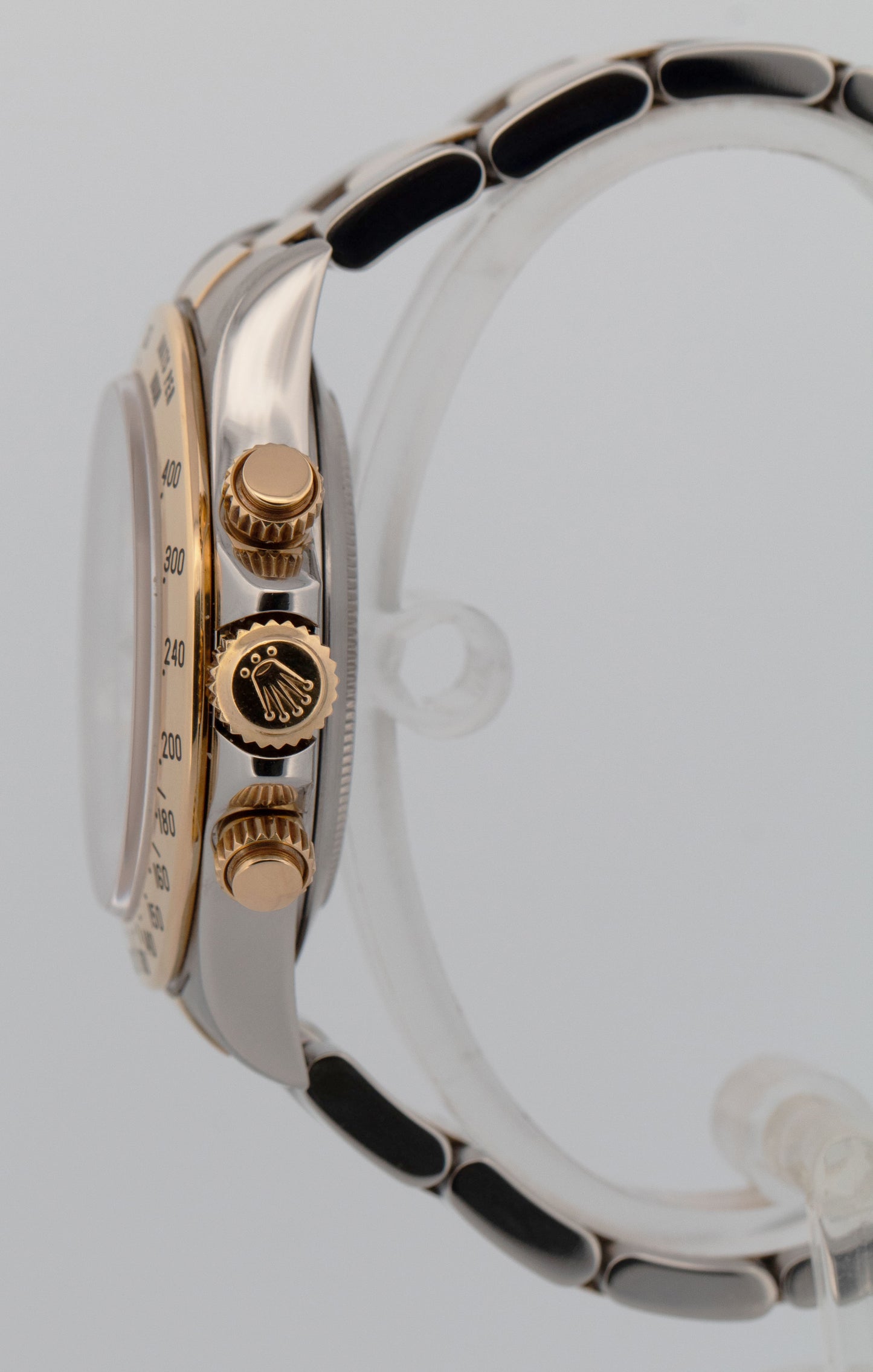 1996 Rolex Daytona Cosmograph WHITE Two-Tone 18K Yellow Gold Steel Watch 16523