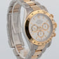 1996 Rolex Daytona Cosmograph WHITE Two-Tone 18K Yellow Gold Steel Watch 16523