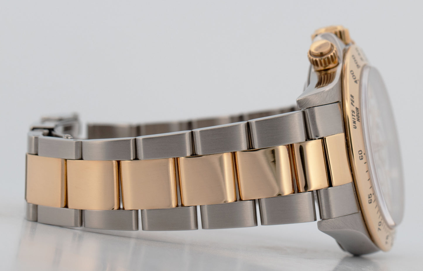 1996 Rolex Daytona Cosmograph WHITE Two-Tone 18K Yellow Gold Steel Watch 16523