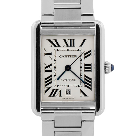 Cartier Tank Solo PAPERS Silver 31x40mm 3800/W5200028 Date Steel Watch BOX
