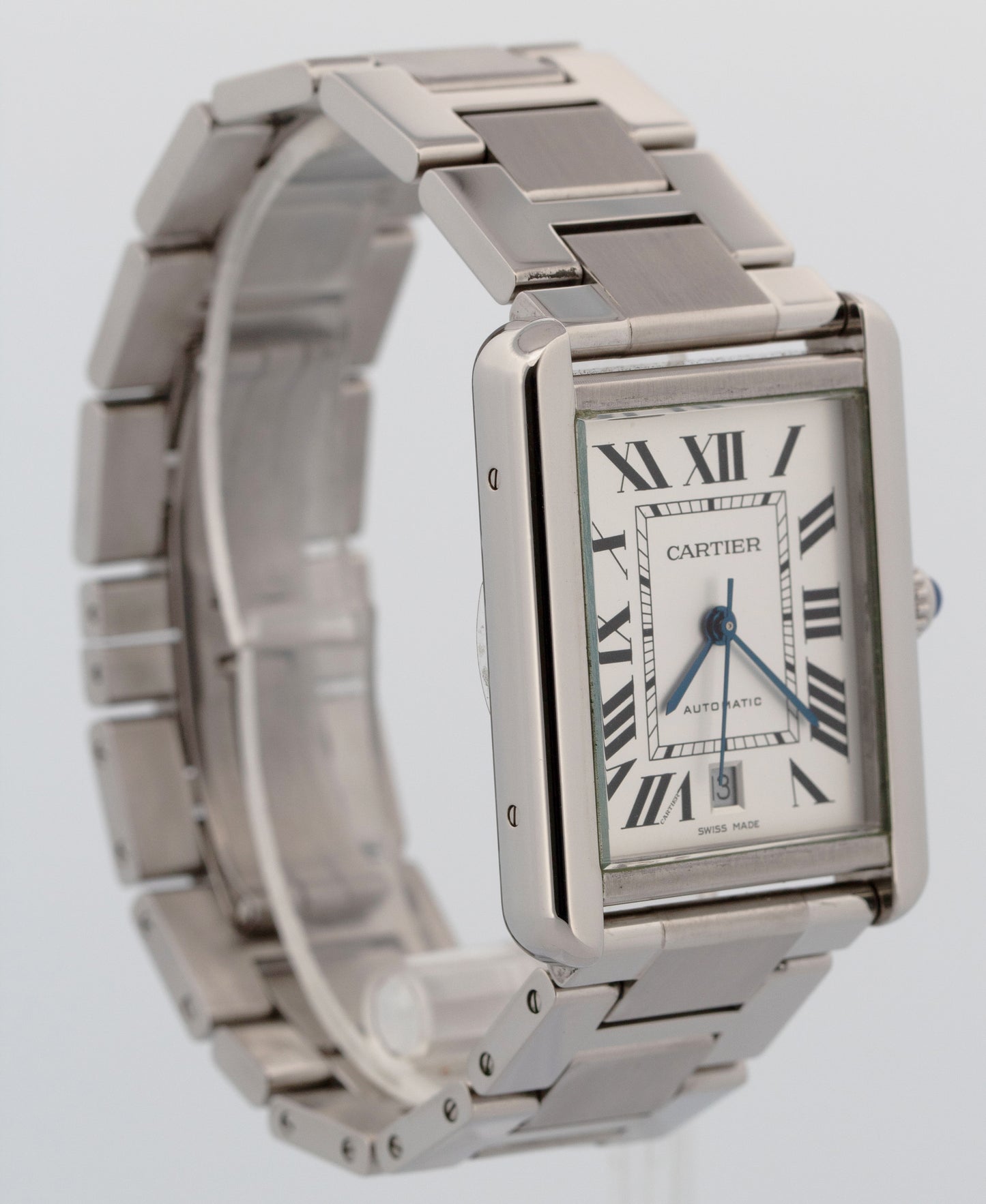 Cartier Tank Solo PAPERS Silver 31x40mm 3800/W5200028 Date Steel Watch BOX
