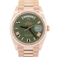 2025 PAPERS Rolex Day-Date President OLIVE ROMAN 36mm Rose Gold 128235 Watch BOX