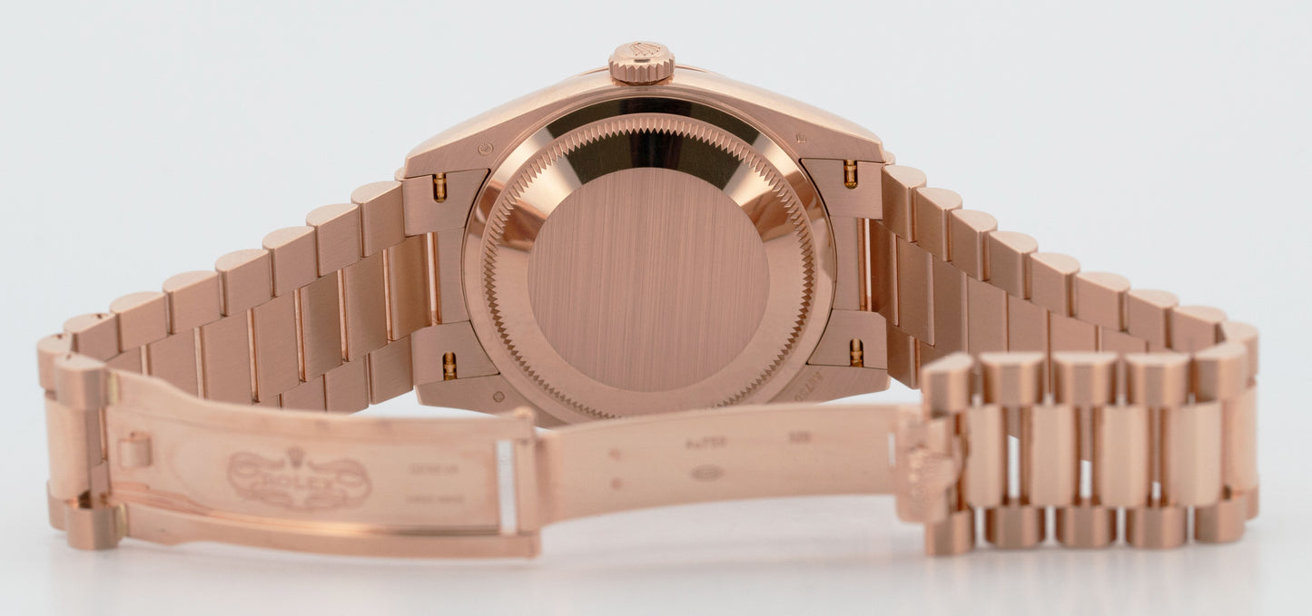 2025 PAPERS Rolex Day-Date President OLIVE ROMAN 36mm Rose Gold 128235 Watch BOX