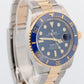 PAPERS Rolex Submariner Date BLUE 41mm Ceramic Two-Tone 18K Gold 126613 LB BOX