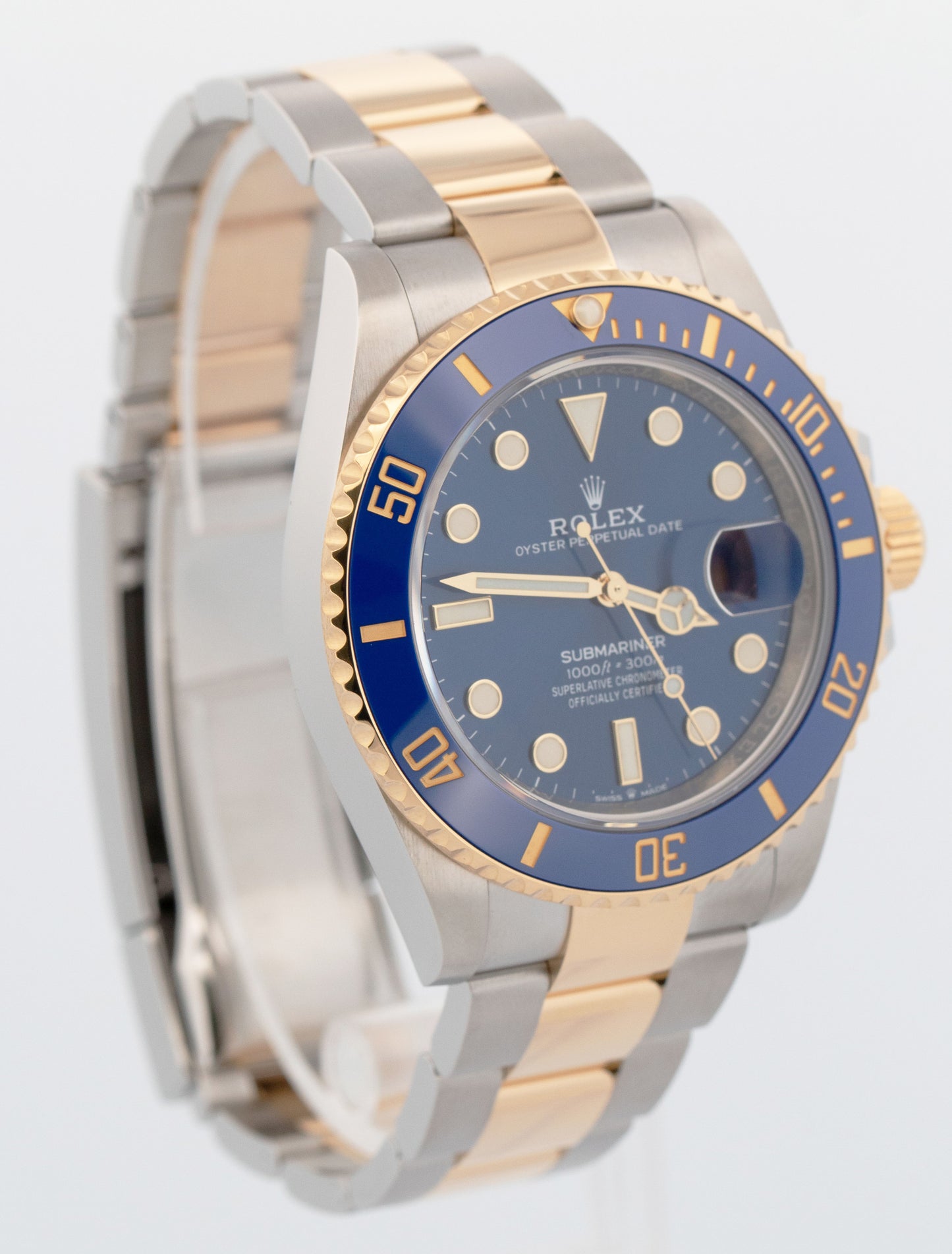 PAPERS Rolex Submariner Date BLUE 41mm Ceramic Two-Tone 18K Gold 126613 LB BOX