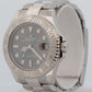 PAPERS Rolex Yacht-Master RHODIUM Gray Blue 37mm 950 Platinum Steel 268622 BOX