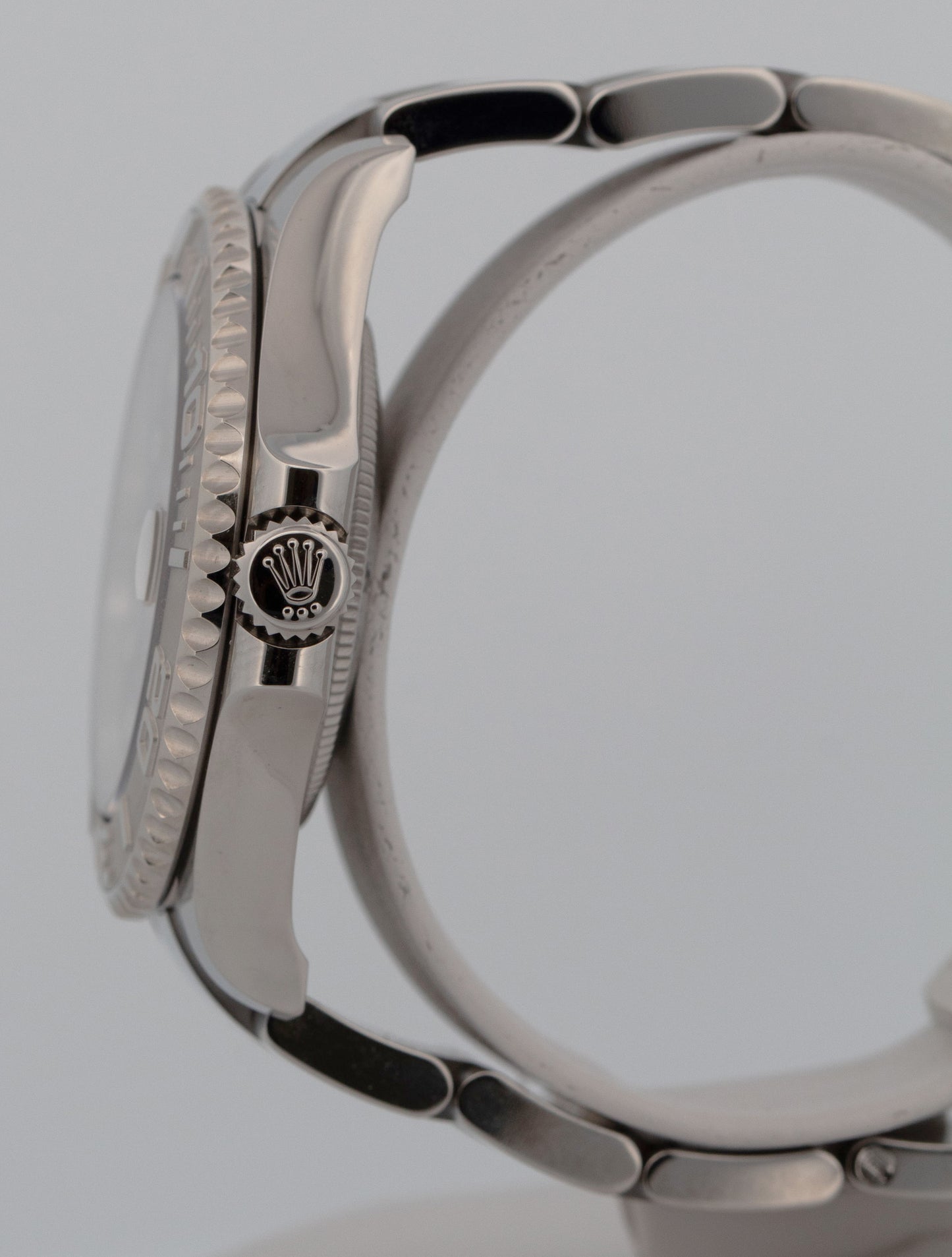 PAPERS Rolex Yacht-Master RHODIUM Gray Blue 37mm 950 Platinum Steel 268622 BOX