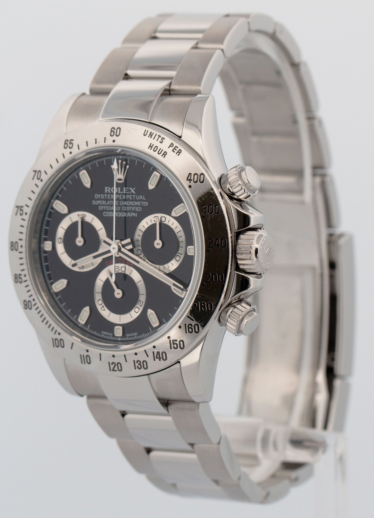 2015 PAPERS Rolex Daytona Cosmograph BLUE LUME Black Steel Watch 116520 BOX