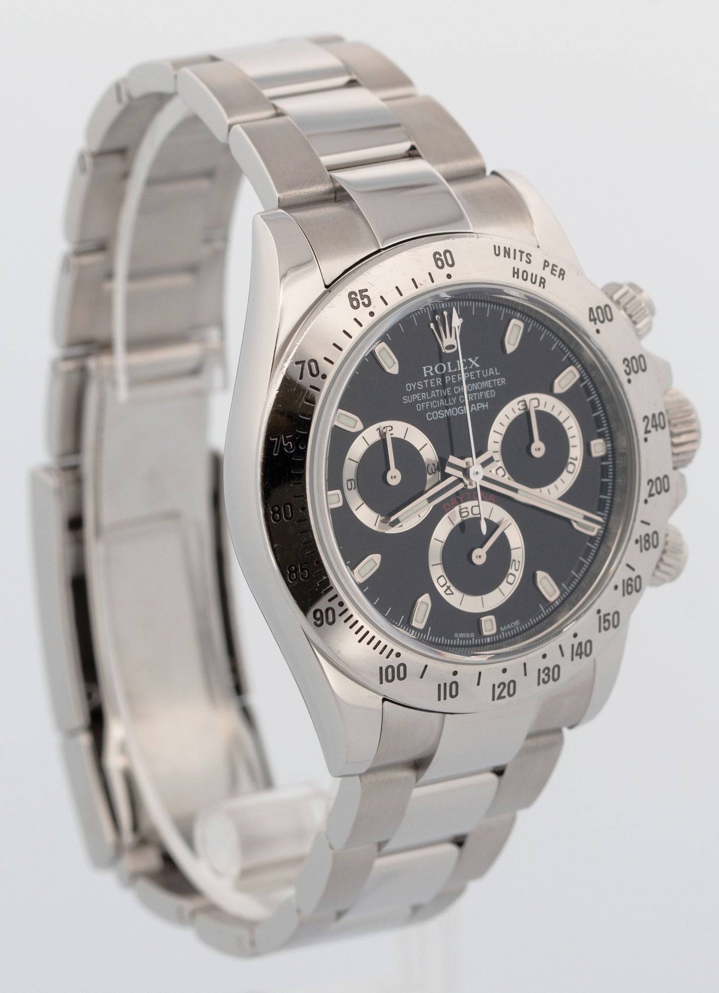 2015 PAPERS Rolex Daytona Cosmograph BLUE LUME Black Steel Watch 116520 BOX