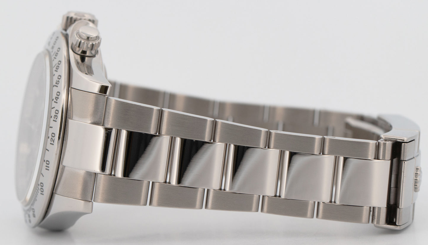 2015 PAPERS Rolex Daytona Cosmograph BLUE LUME Black Steel Watch 116520 BOX