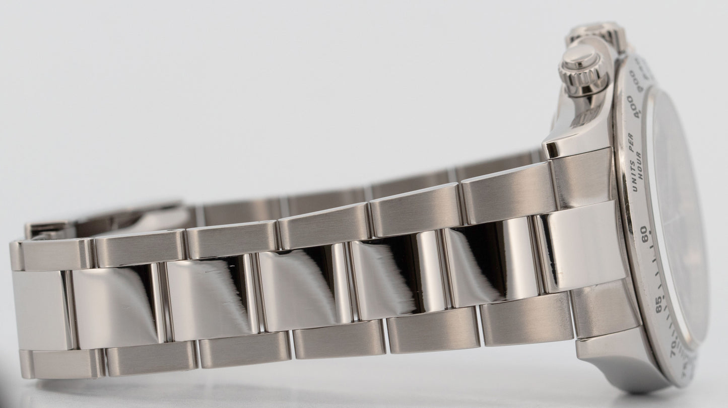 2015 PAPERS Rolex Daytona Cosmograph BLUE LUME Black Steel Watch 116520 BOX