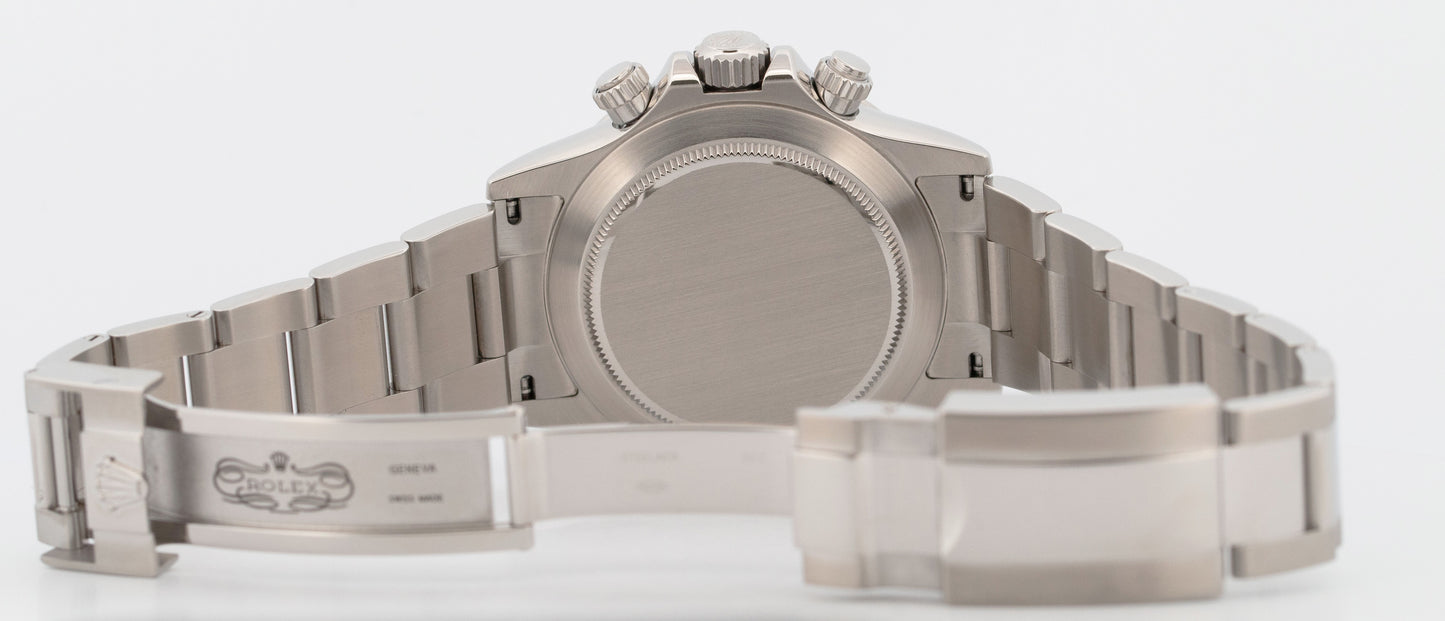 2015 PAPERS Rolex Daytona Cosmograph BLUE LUME Black Steel Watch 116520 BOX