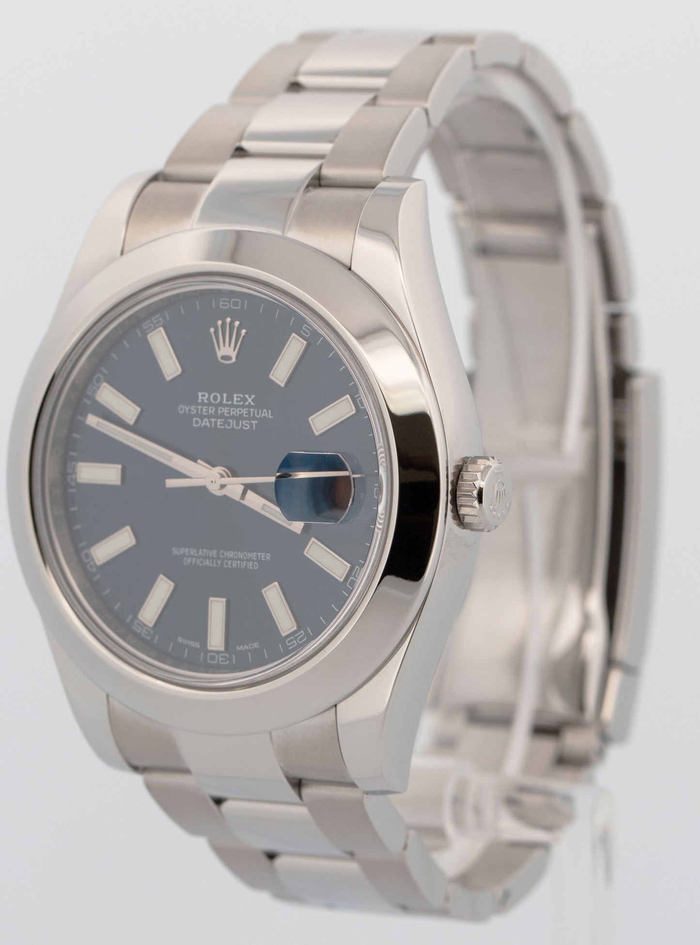 2016 PAPERS Rolex DateJust II 41mm BLUE Stainless Steel OYSTER Smooth 116300 BOX